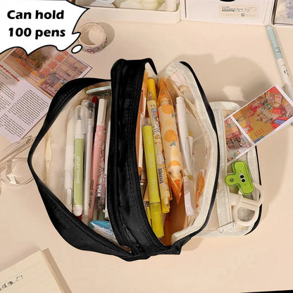 Cute Multi Layer Pencil Case Pouch, Large Capacity Pen Case Bag,Durable Stationery Storage Bag For Students, School&Office