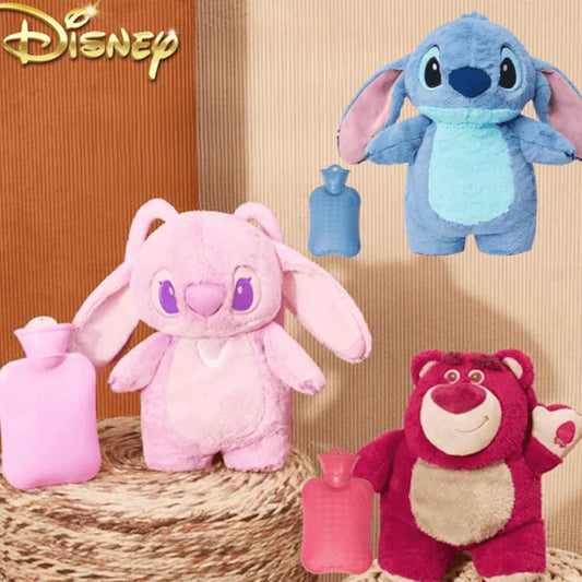 Genuine Disney Stitch Angel Lotso Plush Hand Warm Bottle Hot Water Bottles  Winter Portable Warm Hand Bag Toys Christmas Gift