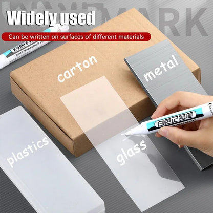 0.7/1.0/2.5MM White Permanent Marker Pen Waterproof Painting Marker For Wood Rock Plastic Leather Glass Stone Metal Art Supplies