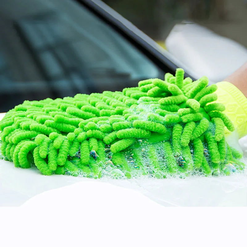 Car Wash Gloves Chenille Glove Plush Rags Thickened double-sided Car Supplies Cleaning Tools Auto Acessories Car Detailing