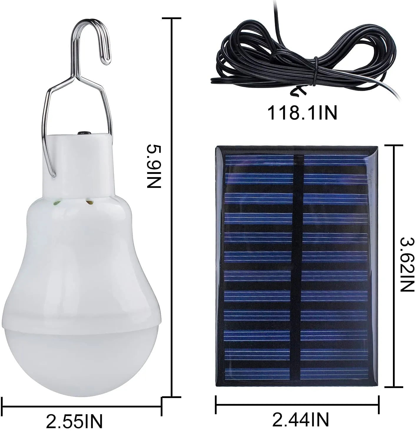 7W Solar Light Waterproof USB Charged Hanging Emergency Sunlight Powered Lamp Outdoor Indoor House Solar Bulb Light Solar Panels