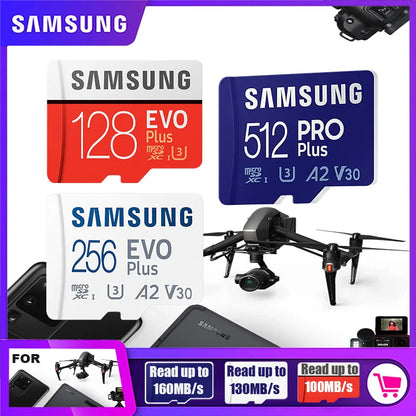 SAMSUNG Original Micro SD 64GB Memori Memory Card C10 TF MicroSD TF Cards SDXC 128GB 256GB 512GB U3 4K For Phone Drone Camera