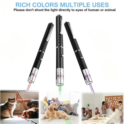 5mw Laser Pen Red Light Bule Purple Light Green Light Outdoor Portable Flashlight Pet Interactive Toy Laser Demonstration Pen