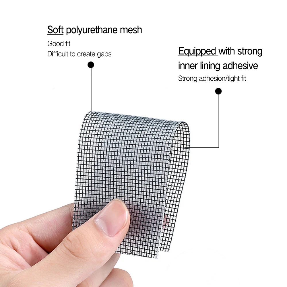 Window Mosquito Net Repair Tape Self Adhesive Window Screen Repair Patch Strong Anti-Insect Fly Mesh Broken Holes Repair