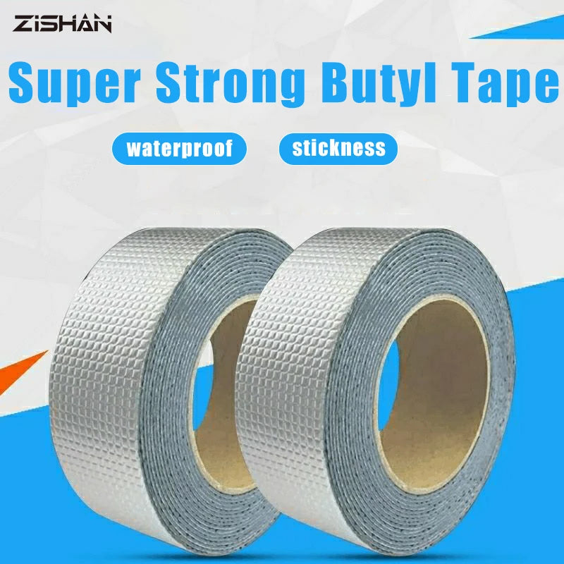 Waterproof Tape High Temperature Resistance Aluminum Foil Thicken Butyl Tape Wall Pool Roof Crack Duct Repair Sealed Self Tape