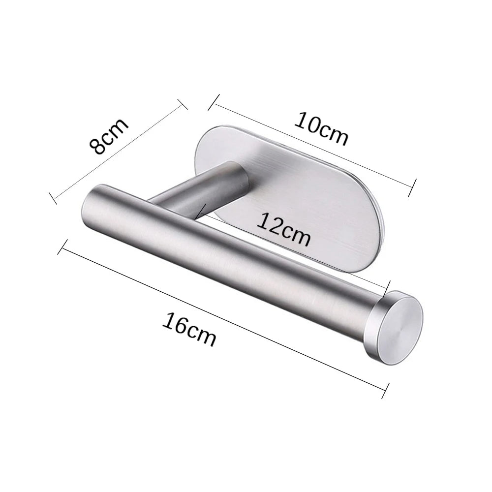 Self Adhesive Toilet Paper Towel Holder Stainless Steel Wall Mount  No Punching Tissue Towel Roll Dispenser for Bathroom Kitchen