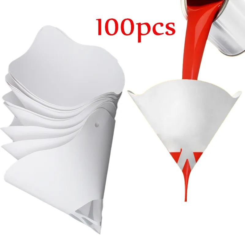 Paint Filter Paper 10x19 cm 100 Microns Car Paint Spray Mesh Paper Filter Funnel Strainer Disposable Conical Straining Funnel