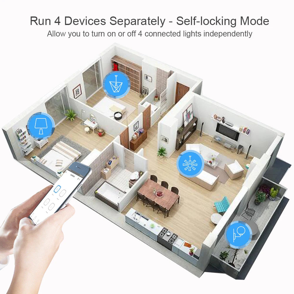 Tuya Smart Wifi Switch Module 12V 24V 220V RF 433 Remote Control Appliance Control Module 4CH Relay Work With Alexa Google Home