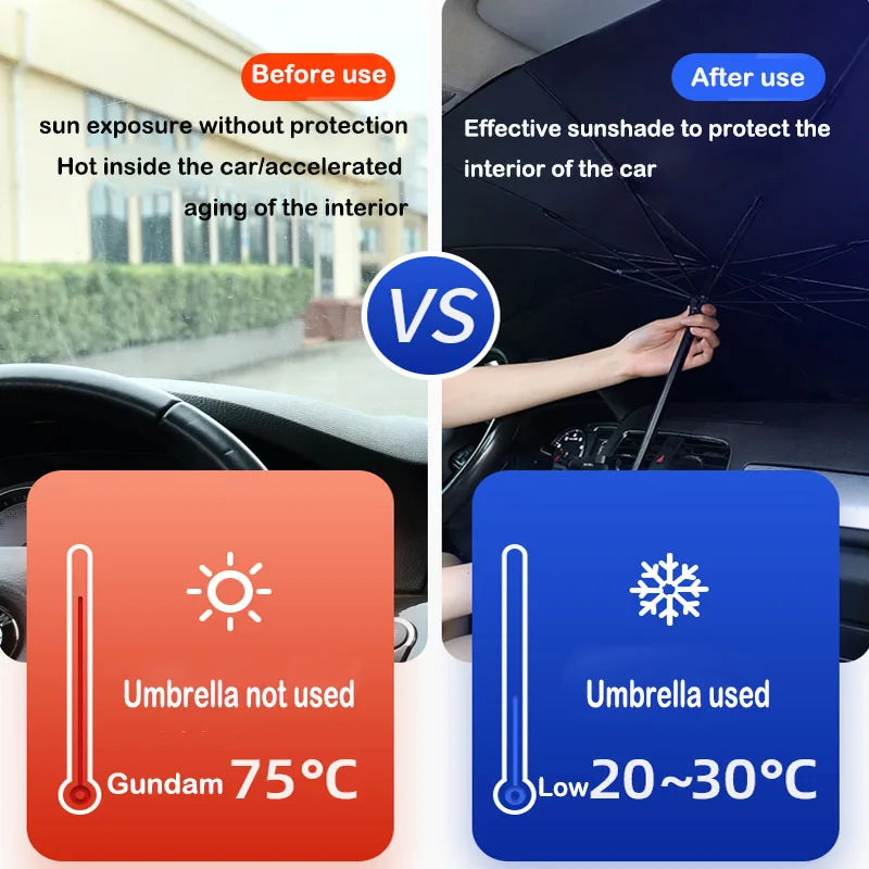 Car Sunshade Umbrella Car Sun Shade Protector Parasol Summer Sun Interior Windshield Protection Accessories For Auto Shading