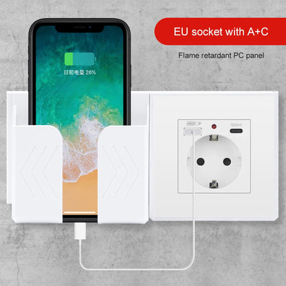 EU Power Socket ,Socket With Usb Charging Port and Type c 2.1A 16A Gray PC Panel  86mm*86mm Russia Spain Wall Socket SRAN