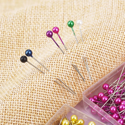 100Pcs/Box 38cm Colorful Round Pearl Head Needles Stitch Straight Push Sewing Pins For Dressmaking DIY Sewing Tools Positioning