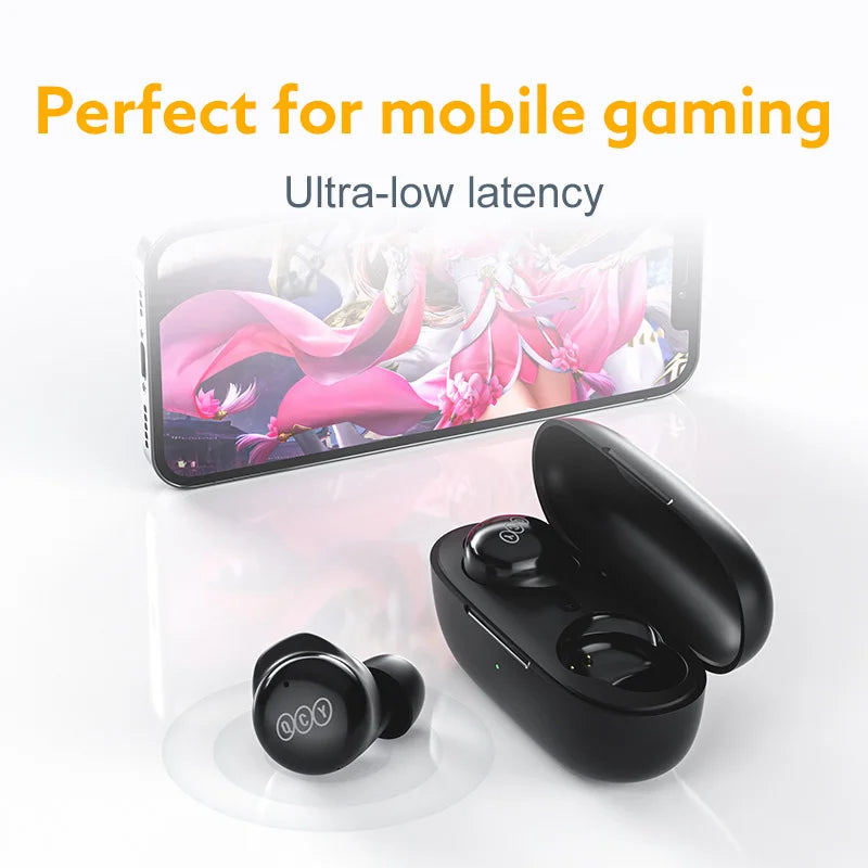 QCY T17 Earphone Bluetooth True Wireless Earbuds BT5.1 HIFI Headphone Touch Control Low Latency Mode ENC Earbud Long Standby 26H