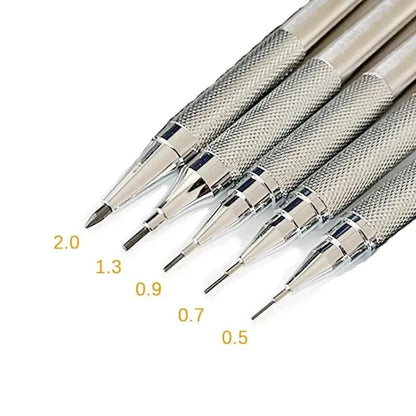 Metal Mechanical Pencil Set 0.5 0.7 0.9 1.3 2.0mm Art Drawing Painting Automatic Pencil with Leads Office School Supplies