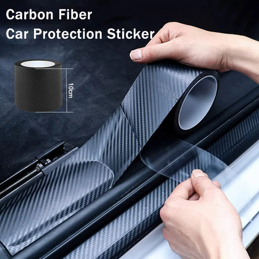 Nano Carbon Fiber Car Sticker Paste Protector Strip DIY Automotive Protective Film Auto Door Sill Side Mirror Anti Scratch Tape