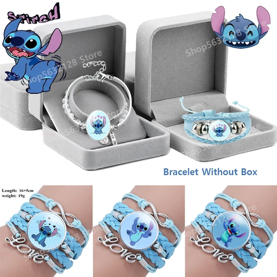 Stitch Disney Bracelet Print Transparent Acrylic Anime Lilo & Stitch Cartoon Cute Wristand Present Kids Toys Girl Christmas Gift