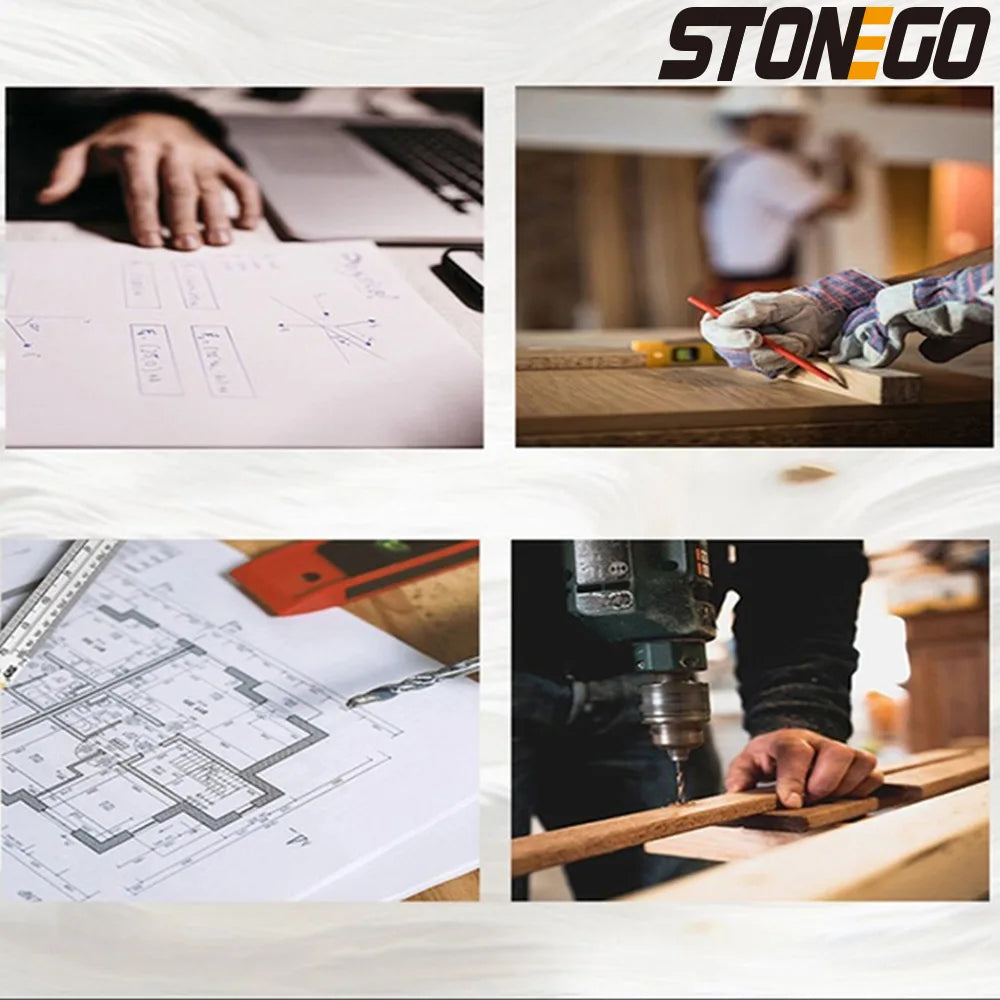 STONEGO Stainless Steel Ruler, 6, 8, 12, 16, 20 Inch Metal Rulers, With High Precision Graduation Line Double-Sided Scale