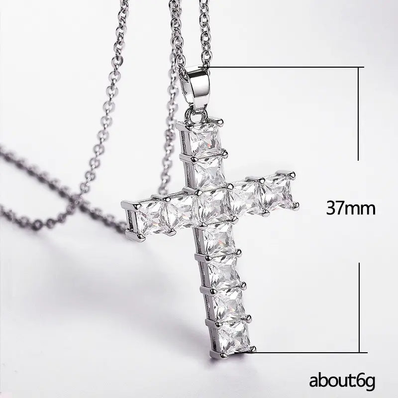 New Fashion Necklaces Female Pendants Gold Multi Color Crystal Jesus Cross Pendant for Women Necklace Party Leisure Time Jewelry