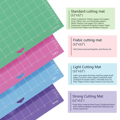 Cutting Mat for Cricut,Cutting Mat 12x12(StandardGrip, LightGrip, StrongGrip, FabricGrip) for Cricut Explore Air 2/Air/One, Vari