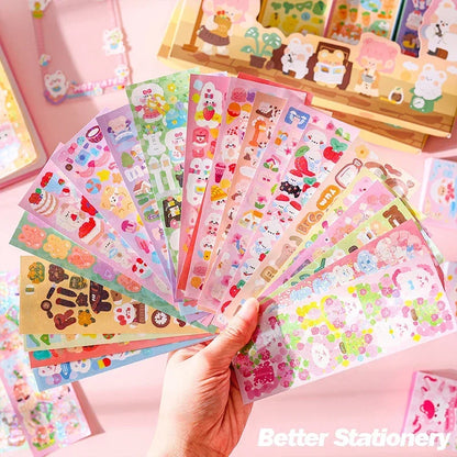 20-200PCS No-Repeated Kawaii Stickers for Kids Cute Set Pack DIY Material Decoration Sticker Laser Laptop Scrapbook Sticker