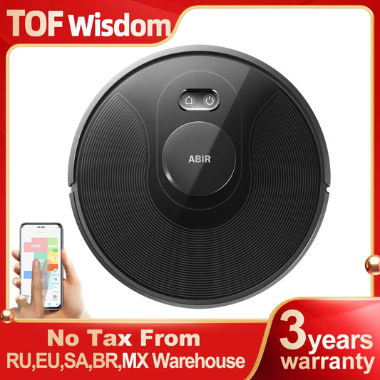 ABIR X8 Robot Vacuum Cleaner ,Laser System, Multiple Floors Maps, Zone Cleaning,Restricted Area Setting for Home Carpet Cleaning