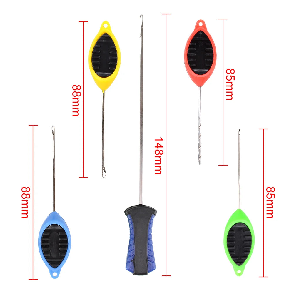 Hirisi Carp Fishing Bait Needle Set, Pop Up Boilie Rigs Splicing Needle Carp Hook Link Making Tools Fishing Accessories BT11