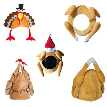 Thanksgiving Hat Thanksgiving Turkey Hat Moving Turkey Head Cover Thanksgiving Decoration Party Hat