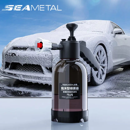 SEAMETAL 2L Hand Pump Foam Sprayer Pneumatic Washer Foam Snow Foam High Pressure Car Wash Spray Bottle for Car Home Cleaning