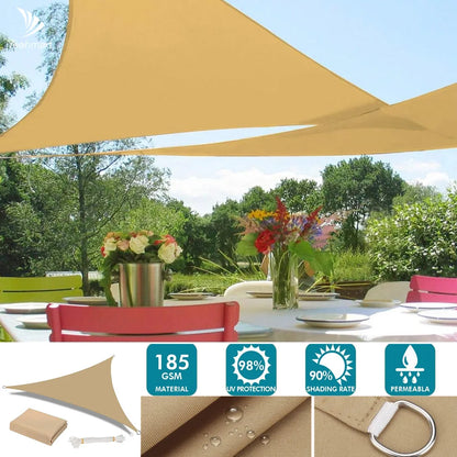 Waterproof Triangle Sun Shade Sail Canopy 98%UV Block Sun Shelters For Outdoor Facility&Activities Backyard Awning Camping Tents