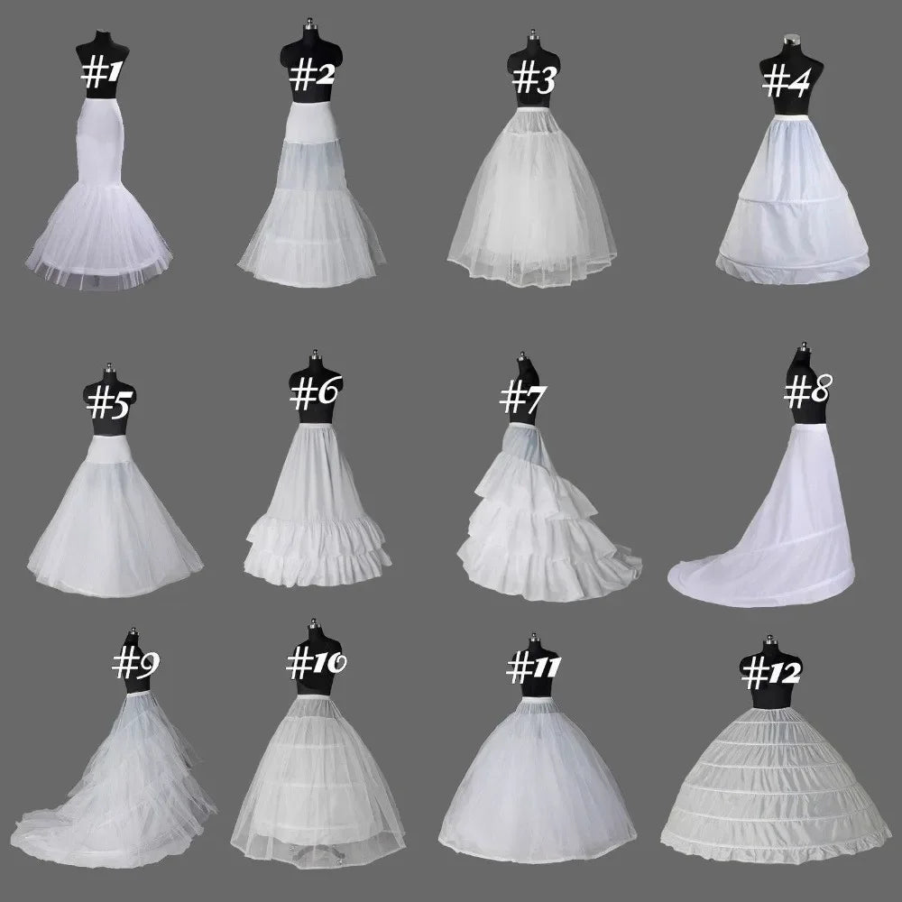 White Hoop/Hoopless/Mermaid/Fishtail Bridal Petticoat Crinoline Underskirt For Evening Prom Quinceanera Special OCcasion Dress