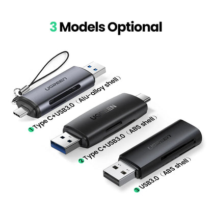 UGREEN Card Reader USB3.0&USB C to SD MicroSD TF Thunderbolt 3 for PC Laptop Accessories Smart Memory Cardreader SD Card Adapter