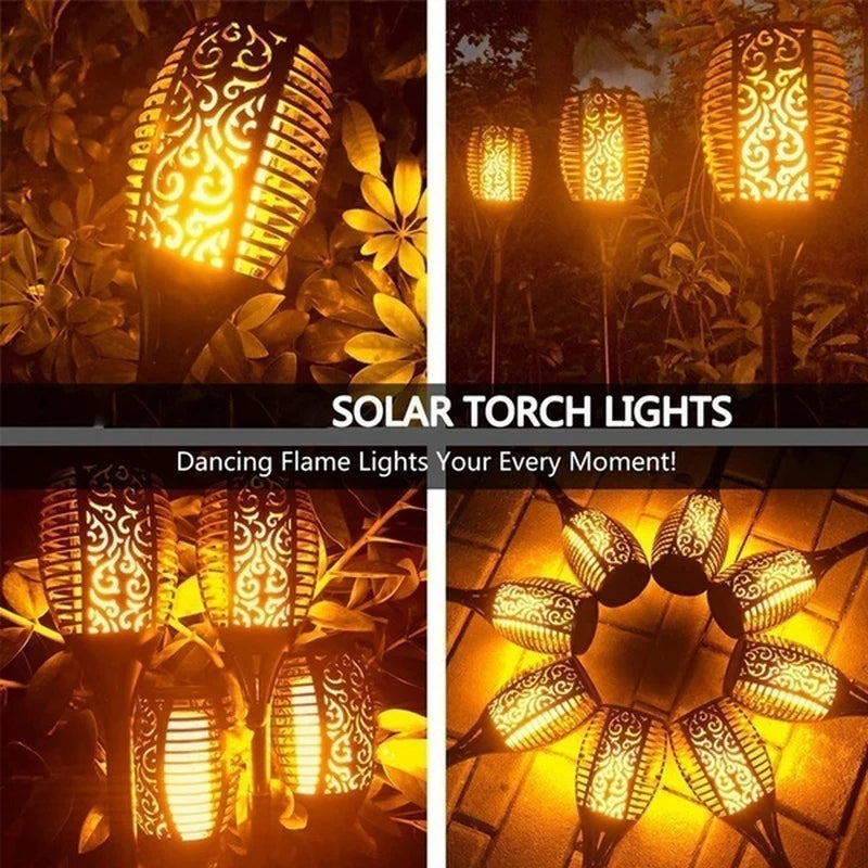 1/2/4/6/8/10Pcs Solar Flame Torch Lights Flickering Light Waterproof Garden Decoration Outdoor Lawn Path Yard Patio Floor Lamps