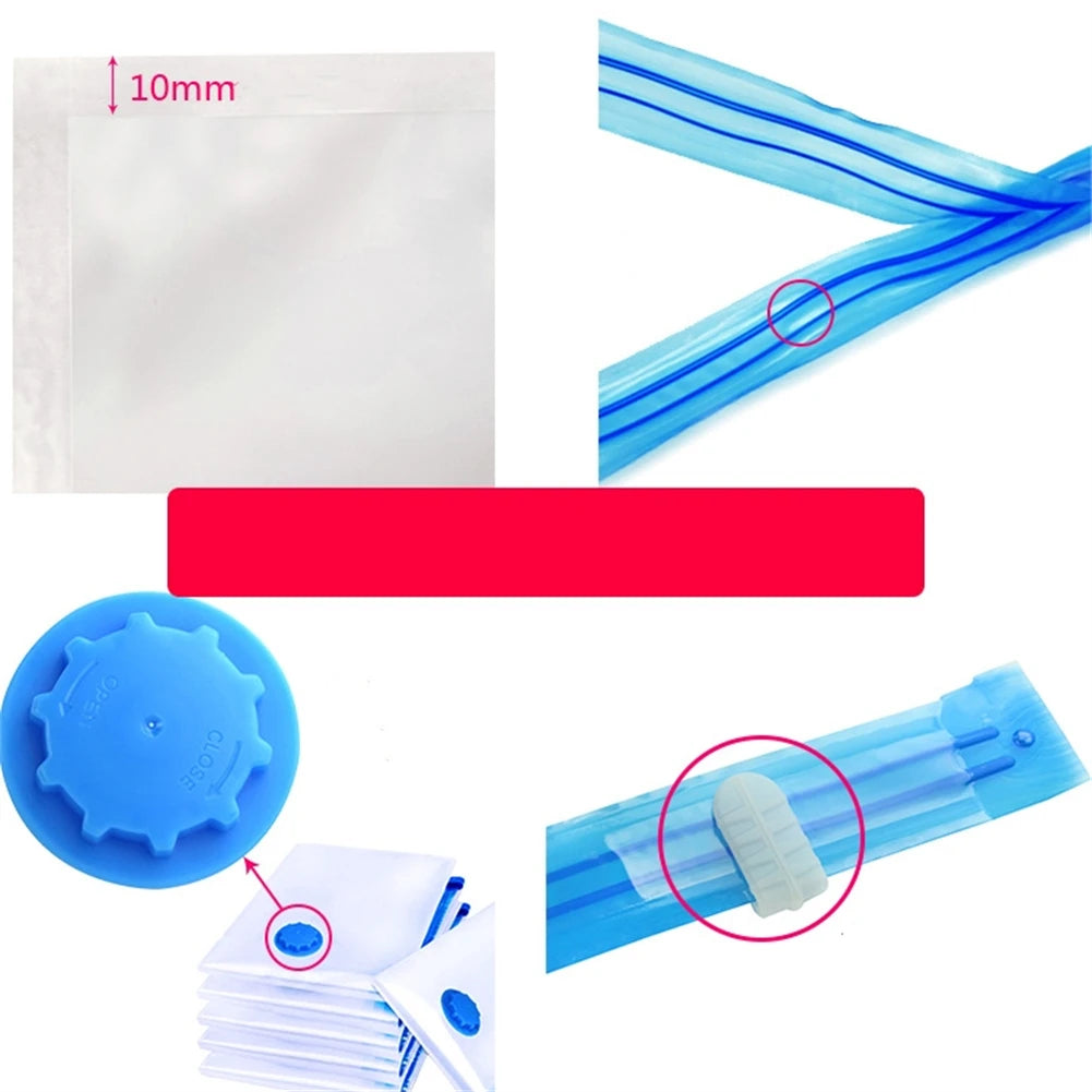 Vacuum Storage Bags With Valve Transparent Folding Compressed Space Storage Bag Travel Seal Packet Organizers For Towel Cloth