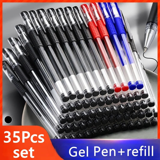 Gel Pen Set School Supplies Black Blue Red Ink Color 0.5mm Ballpoint Pen Kawaii Pen Writing Tool School Office Stationery