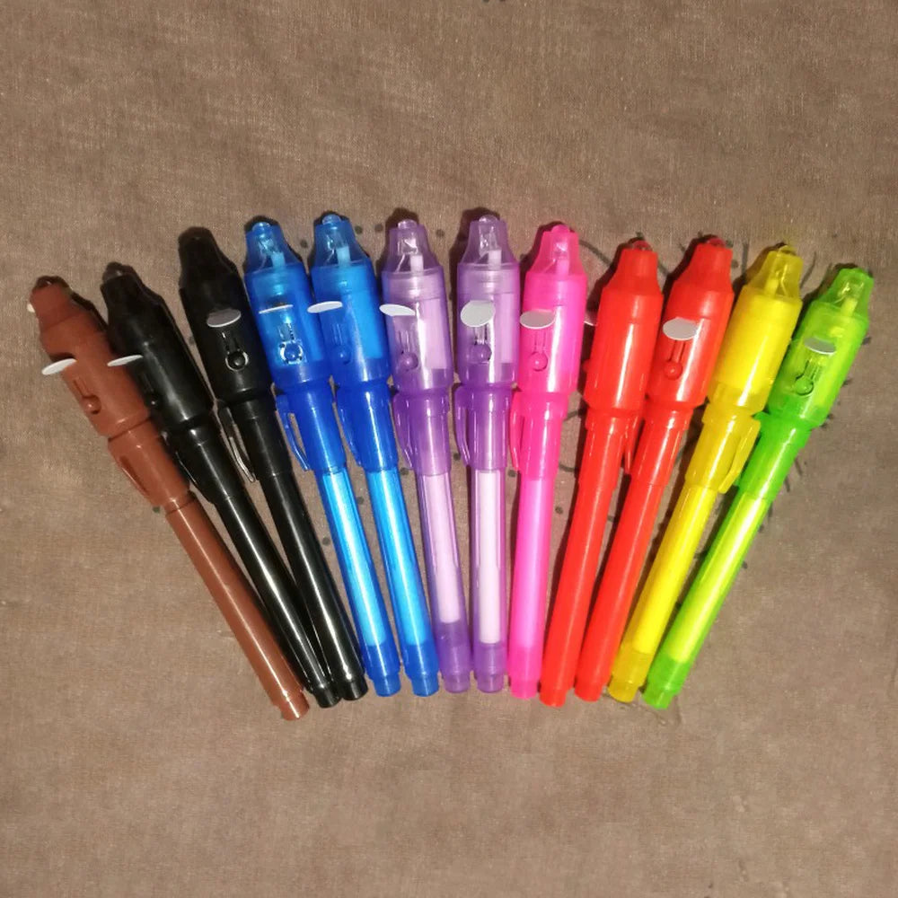 Invisible Ink Pen 12 PCS, Spy Pen with UV Light, Magic Marker for Secret Message,Treasure Box Prizes,Kids Party Favors,Toys Gift