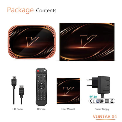 VONTAR X4 Amlogic S905X4 Smart TV Box Android 11 4GB 128G 32GB 64GB Wifi  BT AV1 Media Player TVBOX 4K 1000M Set top box