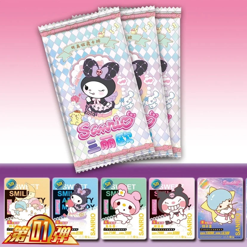 Sanrio Kuromi Hello Kitty Shining Card Cartoon My Melody Cinnamoroll Collectible Game Trading Card Children Toy Christmas Gift