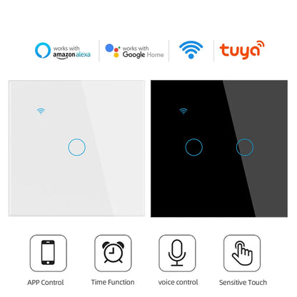 Smart Switch EU WiFi Smartlife Neutral Wire/No Neutral Wire Touch Light Switch 220V Works With Alexa Google Home 1/2/3/4 Gang