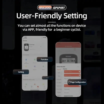 IGPSPORT BSC200 GPS Bicycle Computer Cycling Odometer Wireless Speedometer Route Navigation ANT + Bluetooth5.0 Accessories