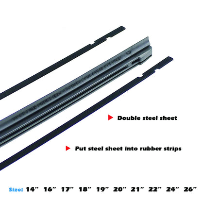 Car Wiper Blade Elastic band Windscreen Vehicle Insert Rubber Strip Refill 8mm 14"16"17"18"19"20"21"22"24"26"28" Accessorie 1pcs