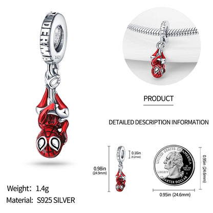 Spider Man Charm Original Model Production Pandora 925 Silver Bracelet DIY Women's Jewelry Christmas Gift