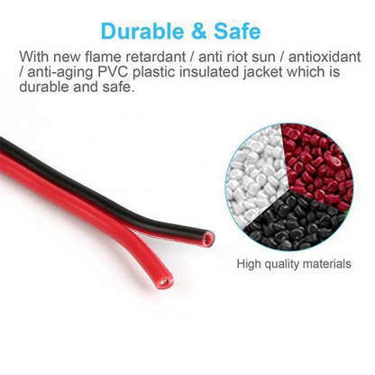 STONEGO 2 PIN Extension Wire Cable for WS2812 WS2811 RGB LED Strip, 22AWG, 5m/10m/20m length options available