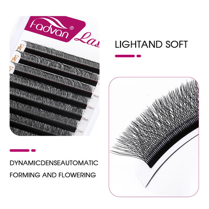 FADVAN 5D W Shape Eyelash Extension Natural Faux Mink Lashes Premade Volume Fan False Eyelashes