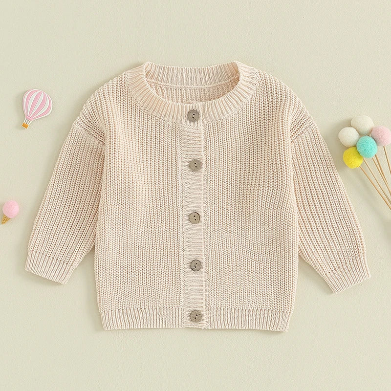 Infant Baby Girl Boy Knit Cardigan Sweater Coat Cute Long Sleeve Button Down Sweater Fall Winter Tops