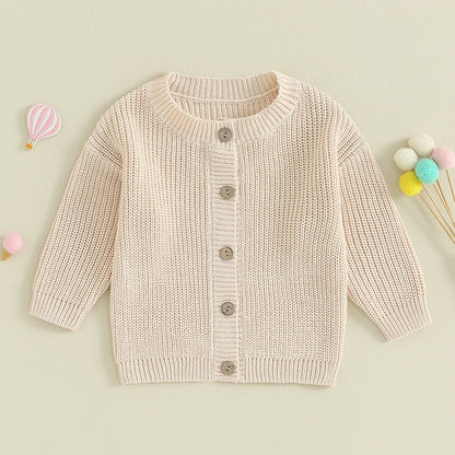 Infant Baby Girl Boy Knit Cardigan Sweater Coat Cute Long Sleeve Button Down Sweater Fall Winter Tops