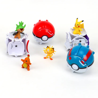 21 Styles Pokemon Elf Ball Anime Figure Pikachu Charizard Pocket Monster Variant Pokemon Elf Ball Toy Action Model Gift