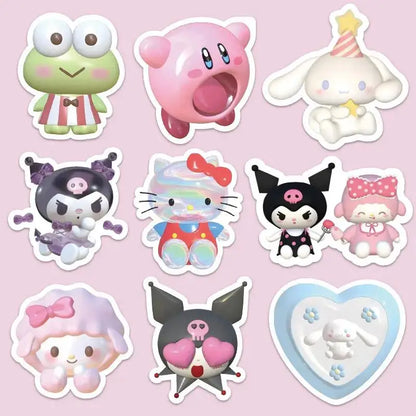 50/100pcs 3D Stereoscopic Sanrio Stickers Cute DIY Decorative Waterproof Anime Stickers Kuromi My Melody kawai Phone Case