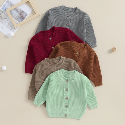 Infant Baby Girl Boy Knit Cardigan Sweater Coat Cute Long Sleeve Button Down Sweater Fall Winter Tops