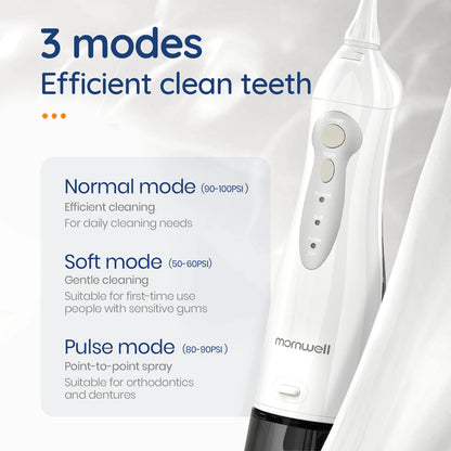 D52 Oral Irrigator USB Rechargeable Water Flosser Portable Dental Water Jet 300ML Water Tank Waterproof 4 Model Teeth Cleaner