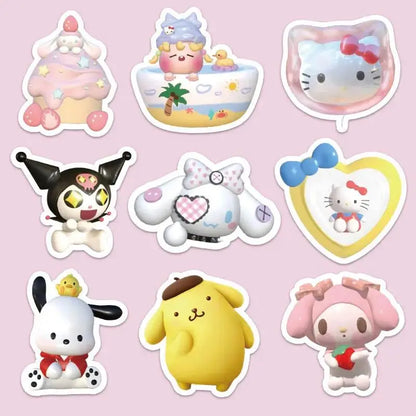 50/100pcs 3D Stereoscopic Sanrio Stickers Cute DIY Decorative Waterproof Anime Stickers Kuromi My Melody kawai Phone Case