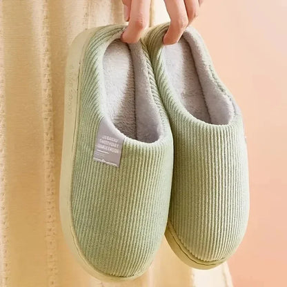 Women's Men's Thick Soft Bottom Home Slippers Household Plush Slippers Anti-slip Thermal Slippers Indoor Winter